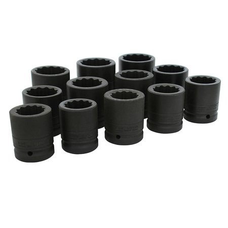 Urrea 1" Drive Short Socket, SAE, 12 pcs 10000T